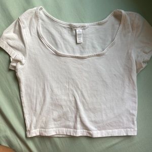 Ambiance - White short sleeve crop top